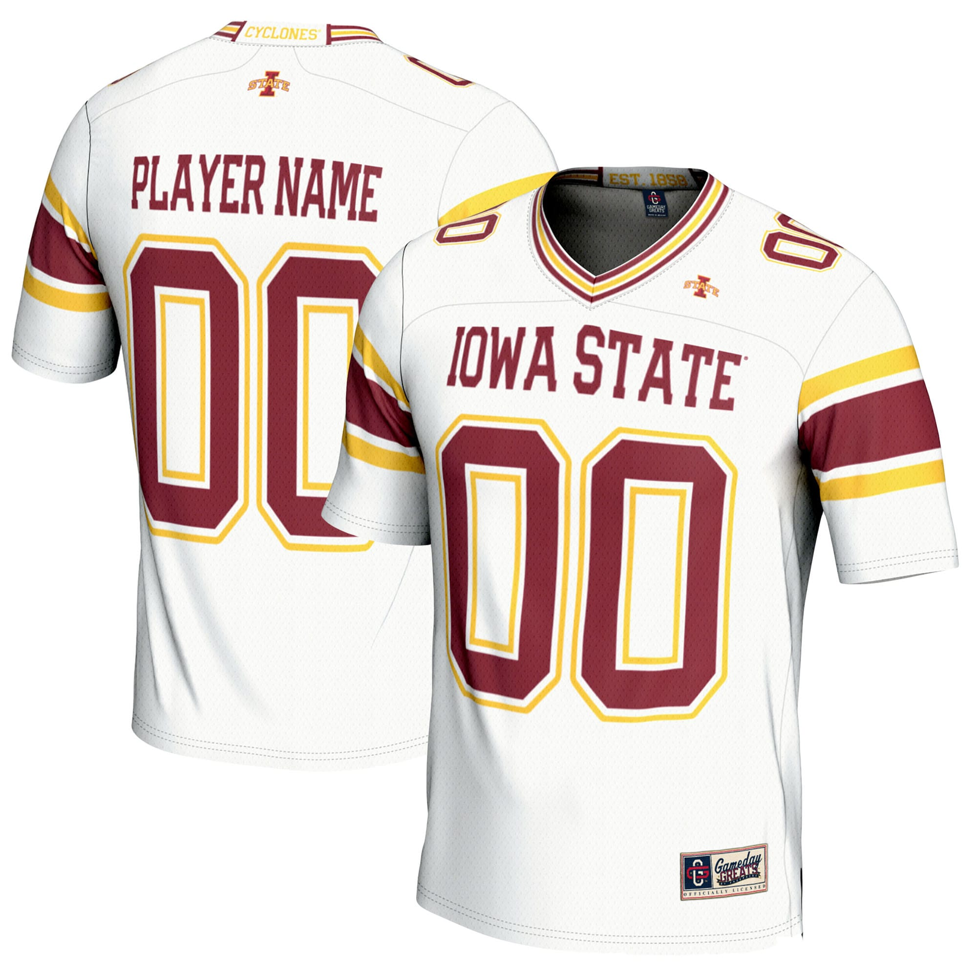 Iowa State Cyclones Jersey in S-4XL - Gold & Cardinal Red